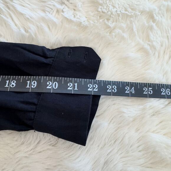 Ann Taylor LOFT Black Long Sleeve Button Down Tie Waist Shirt Dress 0 NWT - Picture 10 of 11